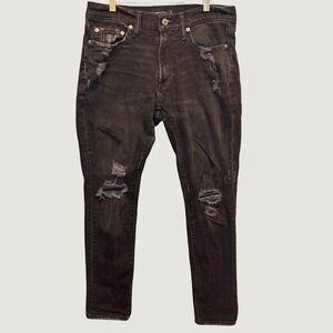 1911 | Abercrombie & Fitch Skinny Stretch Distressed Jeans Black 31 x 32